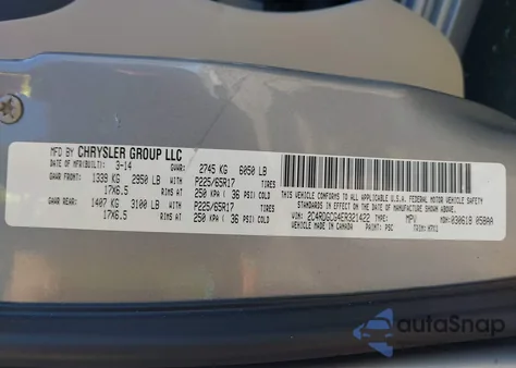 2014 Dodge Grand Caravan Sxt from USA, damaged, VIN 2C4RDGCG4ER321422